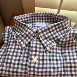 Brooks Brothers Men's Checkered gingham Shirt - Purple and Green